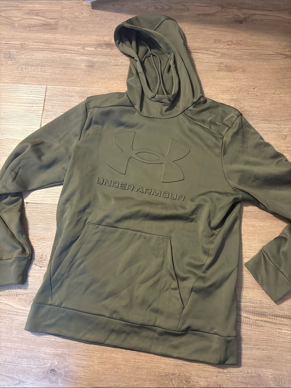 Under Armour Olive Pullover Hoodie with Embossed Logo